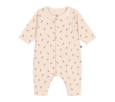 Lange katoenen jumpsuit voor baby PETIT BATEAU vanille