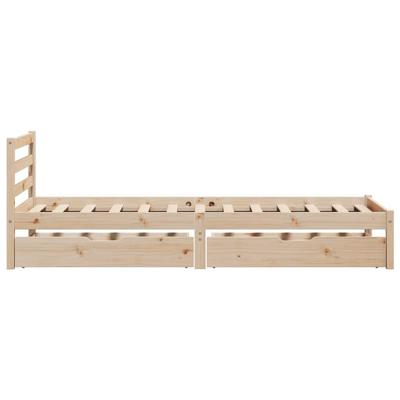 Bedframe zonder matras massief grenenhout 75x190 cm