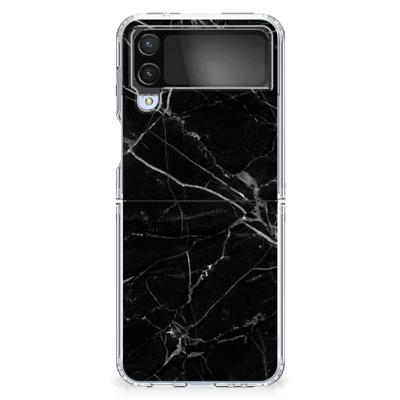 Samsung Galaxy Z Flip 4 | TPU | Siliconen hoesje | Marmer Zwart - Origineel Cadeau Vader Samsung Galaxy Z Flip 4 | TPU | Siliconen hoesje | Marmer Zwart - Origineel Cadeau Vader