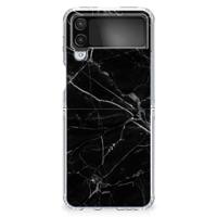 Samsung Galaxy Z Flip 4 | TPU | Siliconen hoesje | Marmer Zwart - Origineel Cadeau Vader - thumbnail
