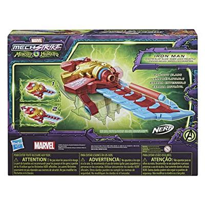 Nerf marvel mech strike monster hunters iron man + 3 darts