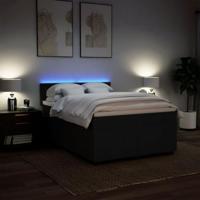 Boxspring met matras stof zwart 160x200 cm - thumbnail