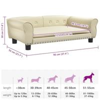 Hondenmand 95x55x30 cm kunstleer crèmekleurig - thumbnail