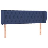 Hoofdbord met randen 147x23x78/88 cm stof blauw - thumbnail