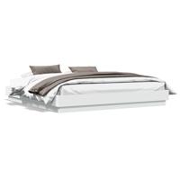 Bedframe massief hout wit 200x200 cm - thumbnail