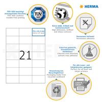 Etiket HERMA 8634 70x42.3mm premium wit 210stuks - thumbnail