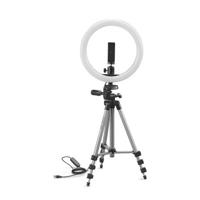 CULLMANN - 52103 - Alpha 1000 statief vlogging kit BT m. LED-ringlicht en Bluetooth-trigger (uittrekhoogte 134 cm, verpakkingsmaat 37 cm, met 3-weg kop, max. draagkracht 1 kg, gewicht 750 g), zwart - thumbnail
