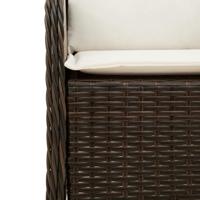 Tuinstoelen 2 st met kussens poly rattan bruin - thumbnail