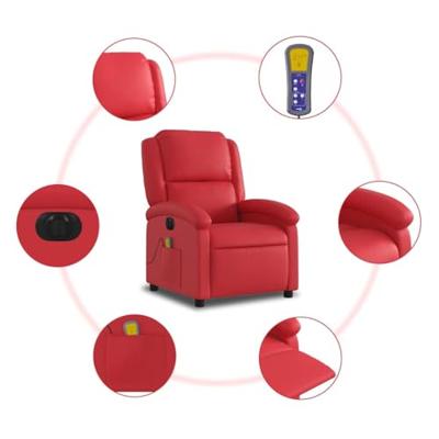 Massagestoel verstelbaar elektrisch kunstleer rood