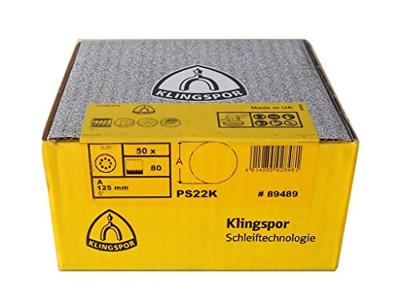 Klingspor Schuurpad met klitbevestiging | GLS 5 125 mm korreling 120 | voor hout / metaal korund | Gatenaantal 8 | 50 stuks - 89493 - 89493a