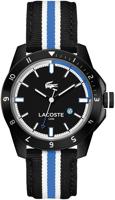 Lacoste horlogeband 2010699 / LC-72-1-96-2442 Leder Zwart 22mm + zwart stiksel - thumbnail