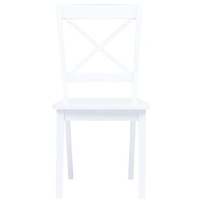 Eetkamerstoelen 2 st massief rubberwood wit - thumbnail