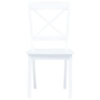 Eetkamerstoelen 2 st massief rubberwood wit - thumbnail