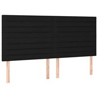 Boxspring met matras stof zwart 160x200 cm - thumbnail
