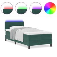 Boxspring bed met matras Donkergroen 90 x 190 cm Fluweel - thumbnail