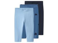 lupilu Set van 3 kinder capri leggings (Blauw/donkerblauw, 122/128) - thumbnail