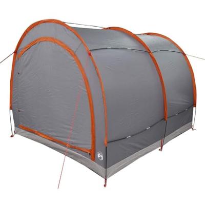 Fietstent met dak met opslag Grijs en Oranje 256 x 222 x 182 cm Fietstent met dak met opslag Grijs en Oranje 256 x 222 x 182 cm