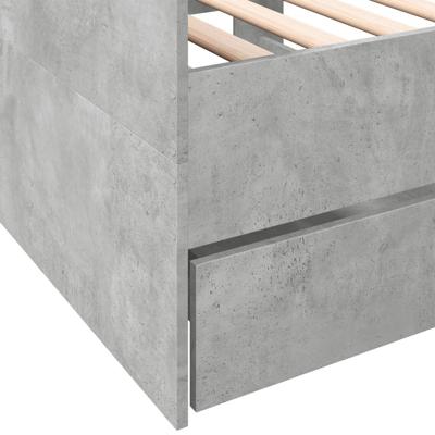 Slaapbank met lades zonder matras 75x190 cm betongrijs