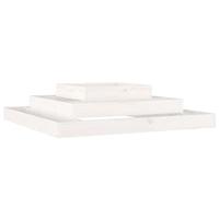 VidaXL Plantenbak 110x110x27 cm massief grenenhout wit - thumbnail