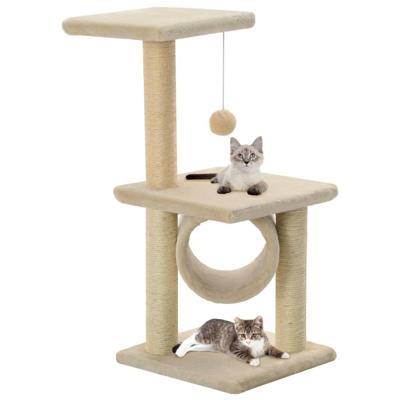 VidaXL Kattenkrabpaal met sisal krabpalen 65 cm beige