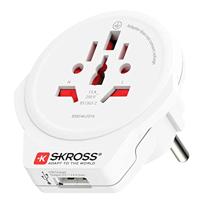 SKROSS | 1.500266 | Reisadapter van wereld naar Europa (Shuko) met USB 1.0-aansluiting 5,0 V DC/max. 2,4 A - Vermogen en spanning 100V – 1600W / 250V – 4000W KID SAFE - thumbnail