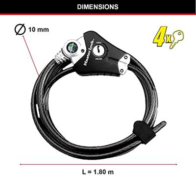 Master Lock 8428EURDPRO Kabelslot Zwart Sleutelslot Master Lock 8428EURDPRO Kabelslot Zwart Sleutelslot