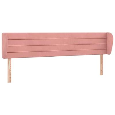 Hoofdbord met randen 183x23x78/88 cm fluweel roze