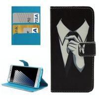 Voor Galaxy Note 7 / N930 Painting Tie Patroon Horizontaal Flip Lederen Hoes met Houder & Card Slots & Wallet - thumbnail