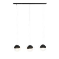 QAZQA Retro hanglamp zwart met helder glas langwerpig 3-lichts - - thumbnail