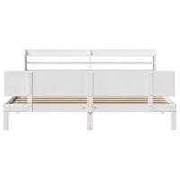 Bedframe met hoofdeinde zonder matras 200x200 cm wit - thumbnail