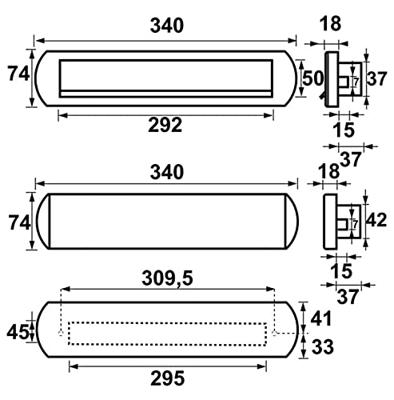 AXA Brievenbus Briefplaat + Tochtklep Curve Plus Aluminium 340 x 74 mm - thumbnail