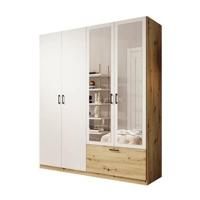 Meubella Kledingkast Audrey - Wit - 180 cm - Met spiegel - thumbnail