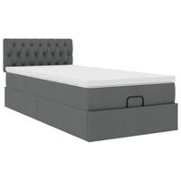 Ottoman bed met matras en LED's 100x200cm stof donkergrijs - thumbnail