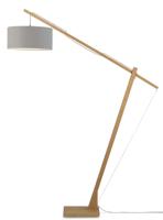 GOOD&MOJO Vloerlamp 'Montblanc' Bamboe en Eco linnen, 207cm, kleur Lichtgrijs - thumbnail