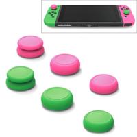 Schedel & co links + rechts gamepad Rocker Cap knop cover duim grip set voor schakelaar/schakelaar Lite/JOYCON (roze groen) - thumbnail