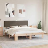 Bedframe met Gevoerd Hoofdgedeelte Taupe 180 x 200 cm - thumbnail
