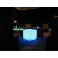 LUMISKY - Lichtgevende kubuskruk draadloos LED - veelkleurig dimbaar CARRY - 40cm met afstandsbediening en inductievoet - thumbnail