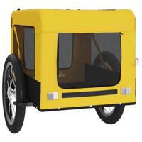 Hondenfietstrailer oxford stof en ijzer geel en zwart - thumbnail