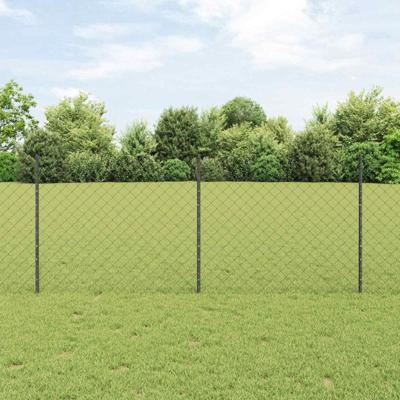 VidaXL Hek met paal grijs 1 x 10 m staal en pvc
