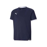 PUMA teamLIGA Voetbalshirt Kids Donkerblauw Wit - thumbnail