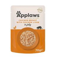 APPLAWS Chicken breast with chicken liver in jelly - nat kattenvoer - 70g - thumbnail
