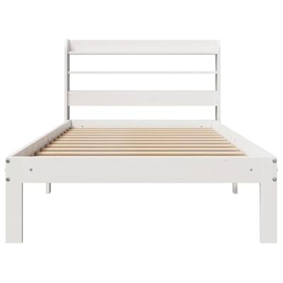 Bedframe met hoofdeinde zonder matras 90x200 cm wit