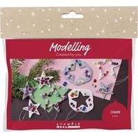 Creativ Company Mini hobbyset boetseren, sterren, zilver, wit, 1 doos - thumbnail
