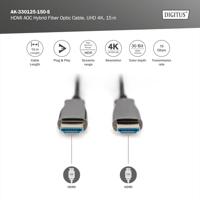 Digitus AK-330125-150-S HDMI-kabel HDMI / Glasvezel Aansluitkabel HDMI-A-stekker, HDMI-A-stekker 15.00 m Zwart 4K UHD - thumbnail