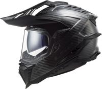 LS2 endurohelm "mx701 explorer carbon solid", materiaal: gelakt carbon, dubbele d-sluiting helmet mx701 exp.car. solid xs black - thumbnail