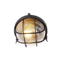 QAZQA Industriële ronde wandlamp zwart IP44 - Noutica - thumbnail