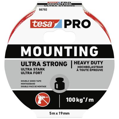 tesa Mounting PRO Ultra Strong 66792-00001-00 Montagetape Wit (l x b) 5 m x 19 mm 1 stuk(s) tesa Mounting PRO Ultra Strong 66792-00001-00 Montagetape Wit (l x b) 5 m x 19 mm 1 stuk(s)