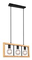 Trio HanglampAgra 3-lichts hout met zwart - 313800332 - thumbnail