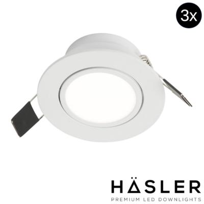 Inbouwspot Häsler Ancona Incl. Fase Aansnijding Dimbaar 8 cm 4 Watt Helder Wit RVS Set 3x Inbouwspot Häsler Ancona Incl. Fase Aansnijding Dimbaar 8 cm 4 Watt Helder Wit RVS Set 3x