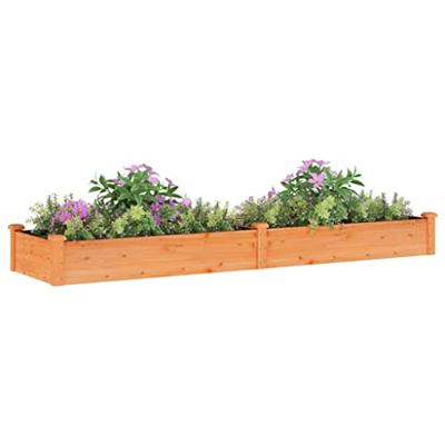 VidaXL Plantenbak verhoogd met voering 240x60x25 cm vurenhout bruin